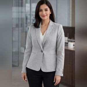 Talbots Womens Tailored One Button Front Blazer Size 2 NWT $199 Gray Point City